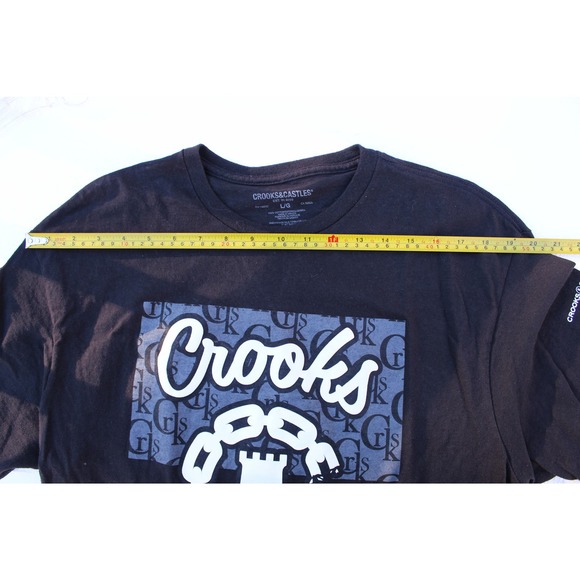 Crooks & Castles T-Shirt Men's L Black All Hail Ruling Elite Streetwear Hip Hop - Picture 4 of 7